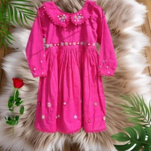 Beautiful Summer Hand Embroidered Frock For Girls