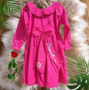 Beautiful Summer Hand Embroidered Frock For Girls