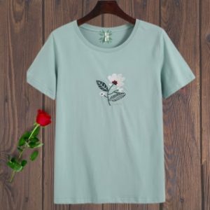 Flower Embroidery T-Shirt for Women In Pakistan
