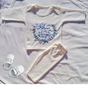 New Born Baby Trouser Shirt For Summer with Hand Embroidered Designing