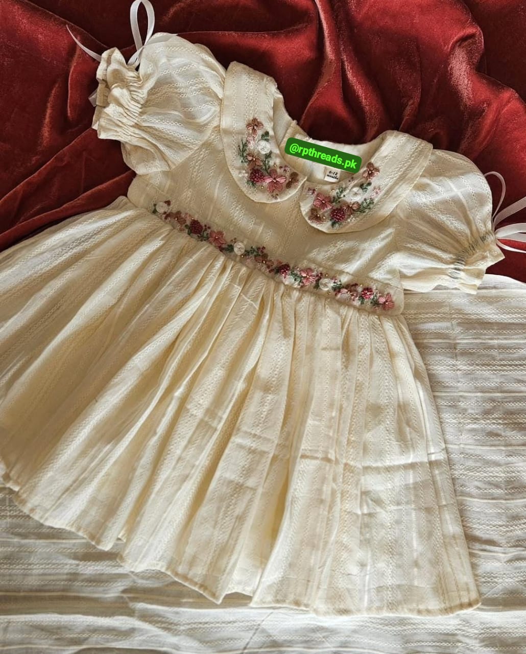 Summer Hand Embroidered Frock For Girls