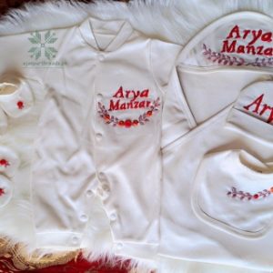 Newborn 6 pieces hand Embroidered starter pack High Quality Fabric